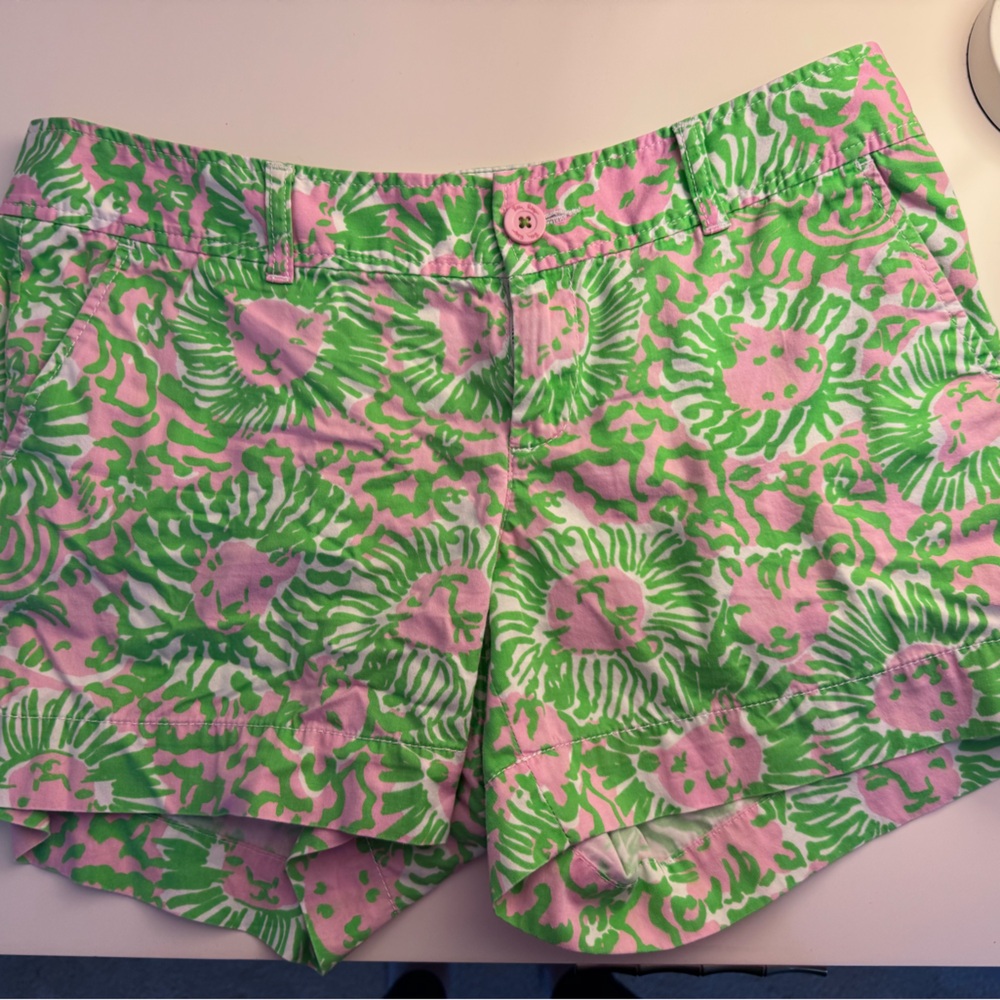Lilly Pulitzer Pink and Green Lion Shorts